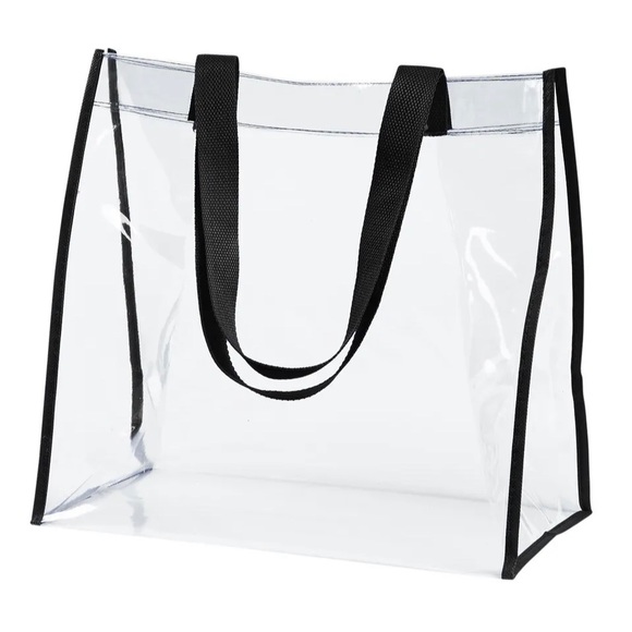 BAGedge PVC Clear PVC Tote Black Top carrying Handles - Picture 1 of 1